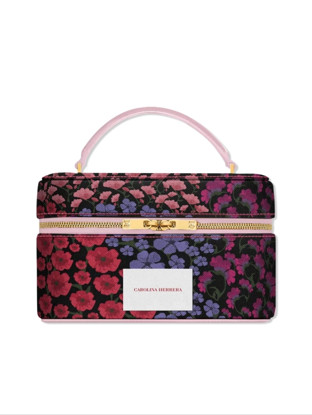 Carolina Herrera Travel Bag Floral Satin Cosmetic Case New BNWT
